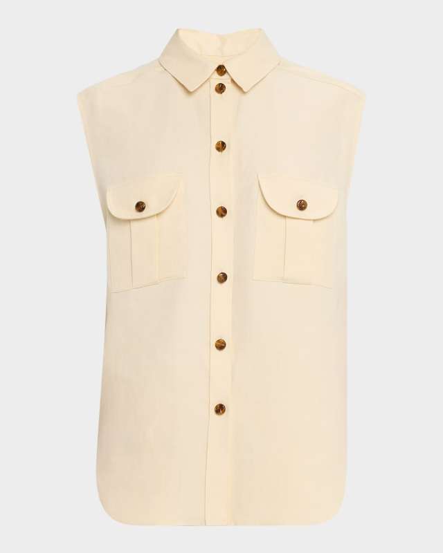 Savannah Pekin Sleeveless Button-Down Shirt